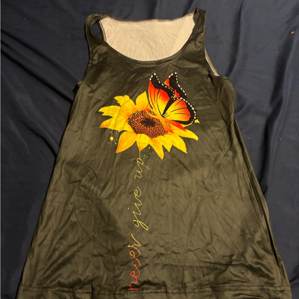 New Sunflower and Butterfly Tank Top